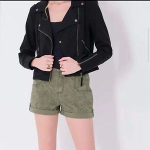 Marrakech Layla Solid Knit Moto Jacket in Black